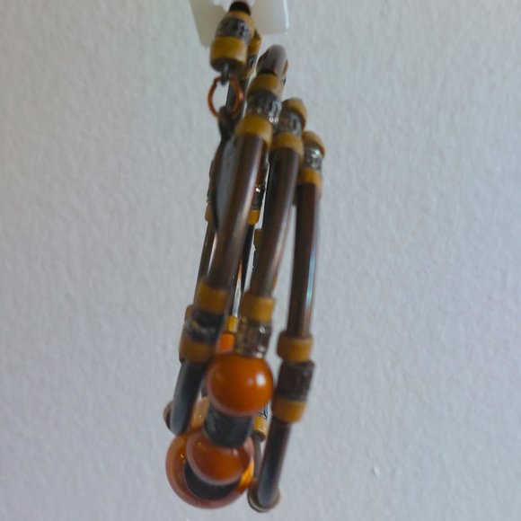 Women's Brown Mix Wraparound Bracelet w/Coin Accent - NWOT - Picture 9 of 10